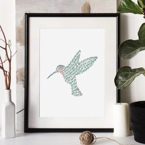 Hummingbird Word Art